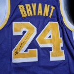 Kobe Bryant Signed LA LAKERS Purple Number 24 Jersey Framed